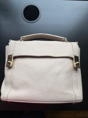 See By Chloé Cream Leather Top-Handle Satchel with Gold Hardware